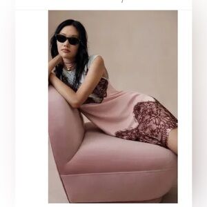 Maeve Lace Slip T-shirt Dress